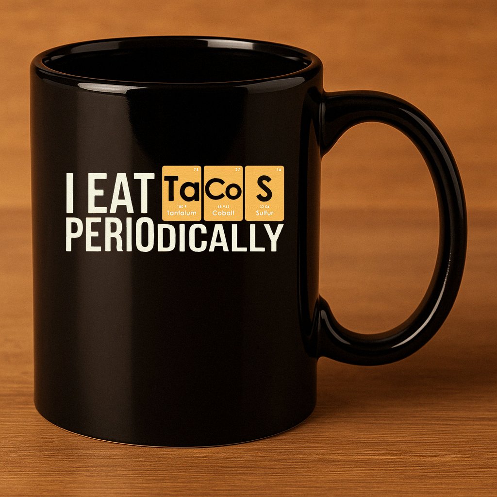 I Eat Tacos Periodically Science Taco Food Pun Taco Lovers 11oz C Handle Ceramic Mug