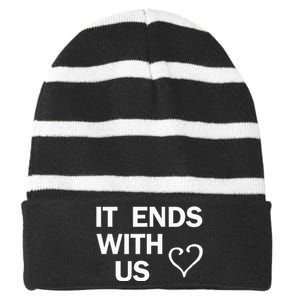 It Ends With Us Colleen Hoover Striped Beanie with Solid Band