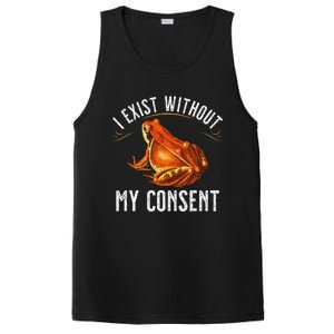 I Exist Without My Consent Funny Frog Saying Meme(1) PosiCharge Competitor Tank