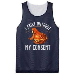 I Exist Without My Consent Funny Frog Saying Meme(1) Mesh Reversible Basketball Jersey Tank