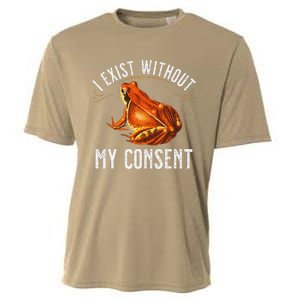 I Exist Without My Consent Funny Frog Saying Meme(1) Cooling Performance Crew T-Shirt