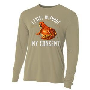 I Exist Without My Consent Funny Frog Saying Meme(1) Cooling Performance Long Sleeve Crew