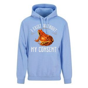 I Exist Without My Consent Funny Frog Saying Meme(1) Unisex Surf Hoodie