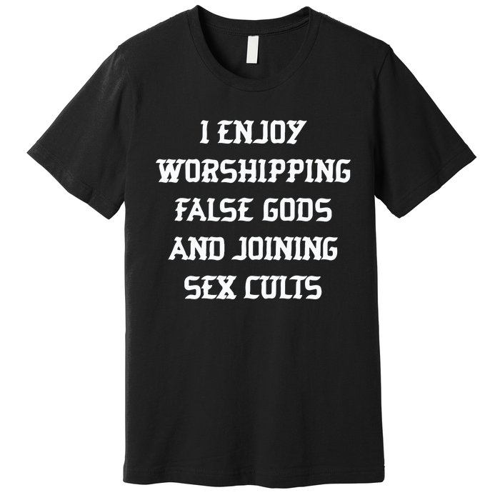 I Enjoy Worshing False Gods And Joining Sex Cults Premium T-Shirt