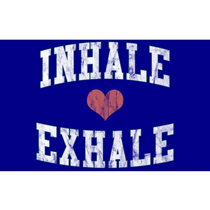 Inhale Exhale With A Heart And Distressed Vintage Look Gift Bumper Sticker