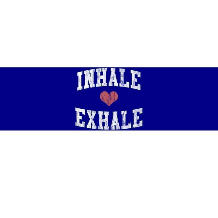 Inhale Exhale With A Heart And Distressed Vintage Look Gift Bumper Sticker