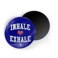 Inhale Exhale With A Heart And Distressed Vintage Look Gift Magnet