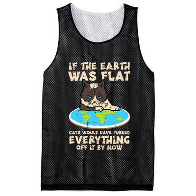 If Earth Was Flat Cat Pushed Everything Mesh Reversible Basketball Jersey Tank