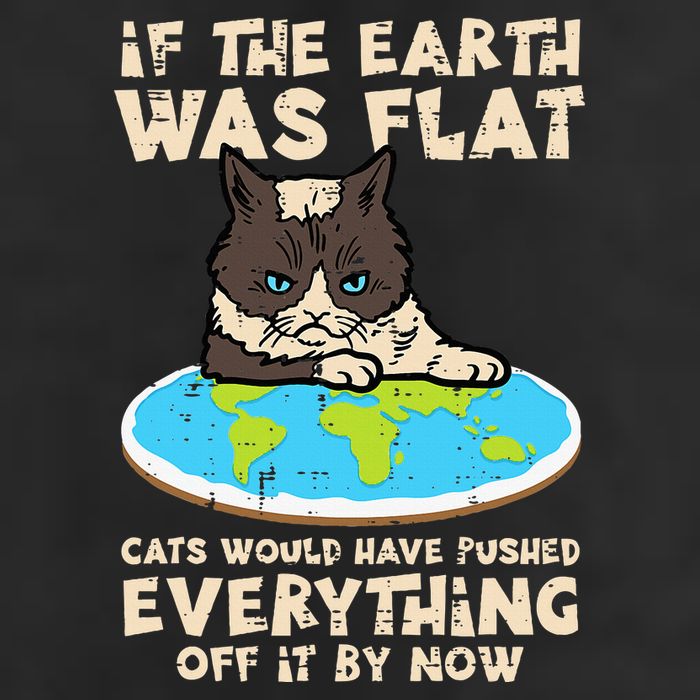 If Earth Was Flat Cat Pushed Everything Microfiber Hand Towel