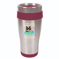 If Earth Was Flat Cat Pushed Everything 16oz Travel Tumbler