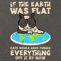 If Earth Was Flat Cat Pushed Everything Cotton Canvas Backpack