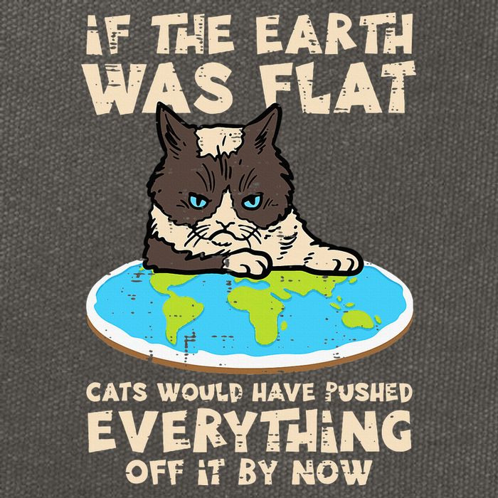 If Earth Was Flat Cat Pushed Everything Cotton Canvas Backpack