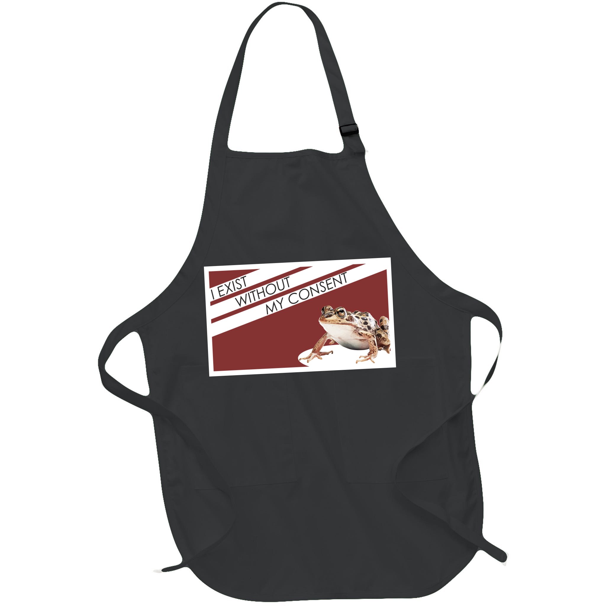 I Exist Without My Consent Funny Meme Frog Apron