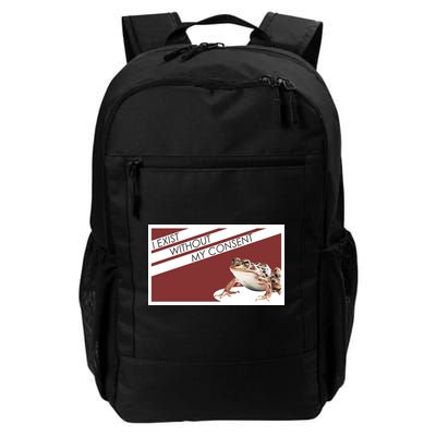 I Exist Without My Consent Funny Meme Frog Daily Commute Backpack