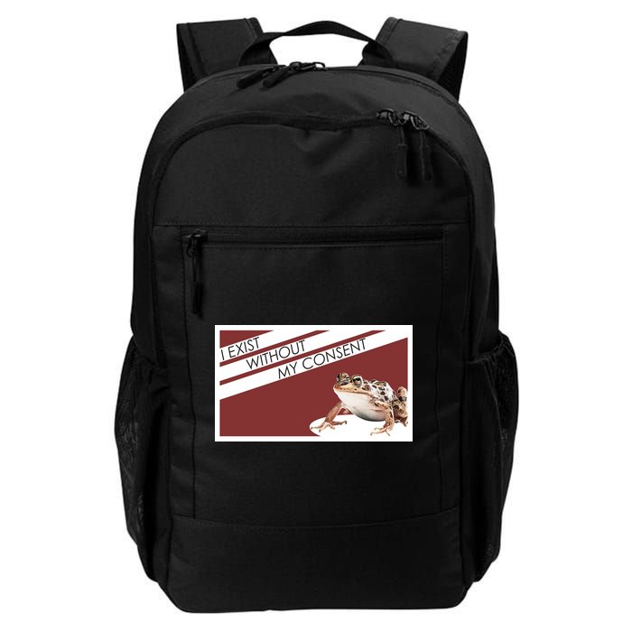 I Exist Without My Consent Funny Meme Frog Backpack