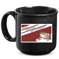 I Exist Without My Consent Funny Meme Frog 15oz Campfire Ceramic Mug