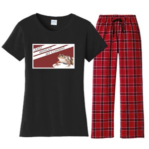 I Exist Without My Consent Funny Meme Frog Women's Flannel Pajama Set