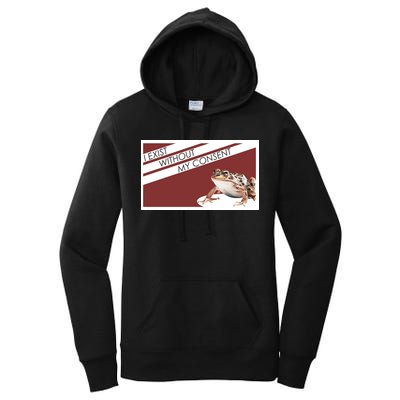 I Exist Without My Consent Funny Meme Frog Women's Pullover Hoodie