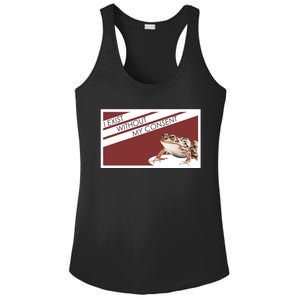 I Exist Without My Consent Funny Meme Frog Ladies PosiCharge Competitor Racerback Tank