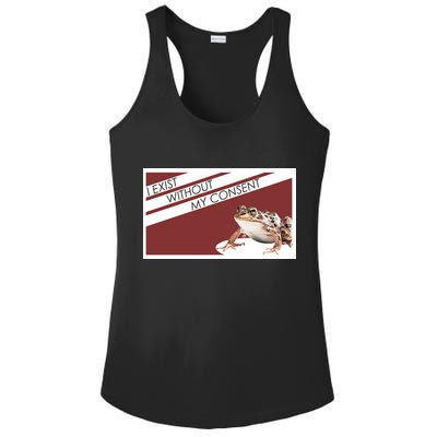 I Exist Without My Consent Funny Meme Frog Ladies PosiCharge Competitor Racerback Tank