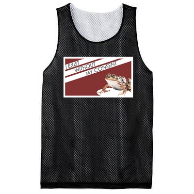 I Exist Without My Consent Funny Meme Frog Mesh Reversible Basketball Jersey Tank