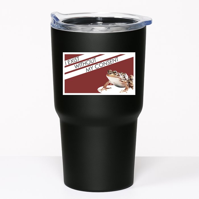 I Exist Without My Consent Funny Meme Frog Tumbler
