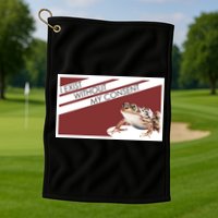 I Exist Without My Consent Funny Meme Frog Golf Towel