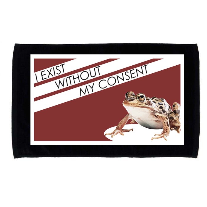 I Exist Without My Consent Funny Meme Frog Microfiber Hand Towel