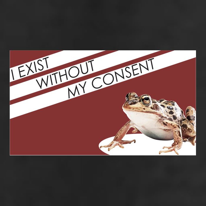 I Exist Without My Consent Funny Meme Frog Microfiber Hand Towel