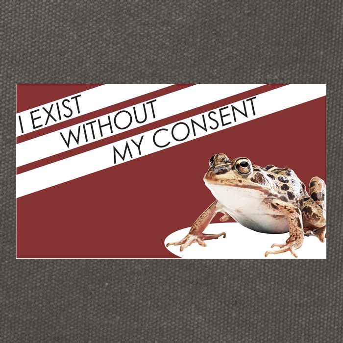 I Exist Without My Consent Funny Meme Frog Cotton Canvas Backpack