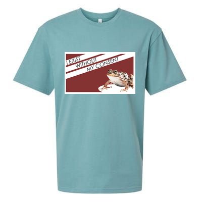 I Exist Without My Consent Funny Meme Frog Sueded Cloud Jersey T-Shirt