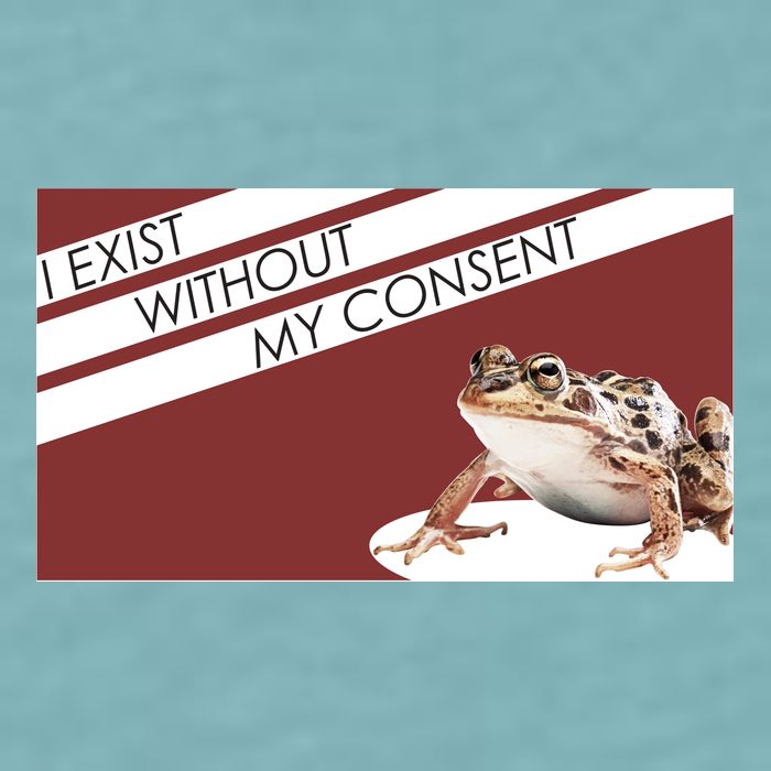 I Exist Without My Consent Funny Meme Frog Sueded Cloud Jersey T-Shirt
