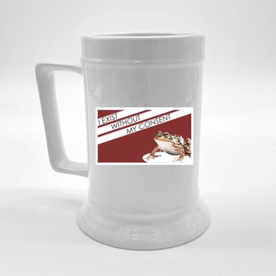 I Exist Without My Consent Funny Meme Frog Beer Stein