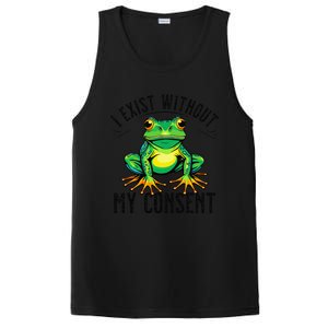 I Exist Without My Consent Funny Frog Saying Meme PosiCharge Competitor Tank