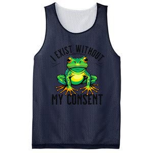 I Exist Without My Consent Funny Frog Saying Meme Mesh Reversible Basketball Jersey Tank