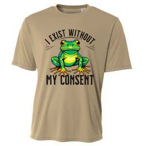 I Exist Without My Consent Funny Frog Saying Meme Cooling Performance Crew T-Shirt