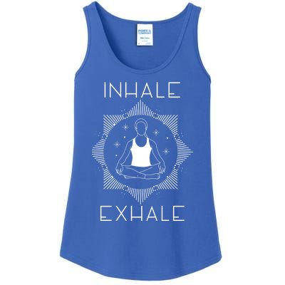 Inhale Exhale Yoga Simple Graphic Gift Ladies Essential Tank