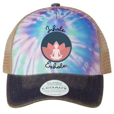 Inhale Exhale Yoga Meditation Zen Peace Breathe Wellness Gift Legacy Tie Dye Trucker Hat