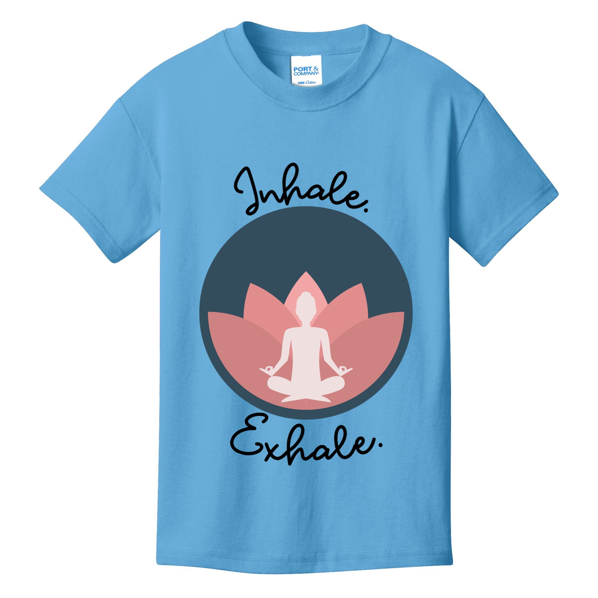 Inhale Exhale Yoga Meditation Zen Peace Breathe Wellness Gift Kids T-Shirt