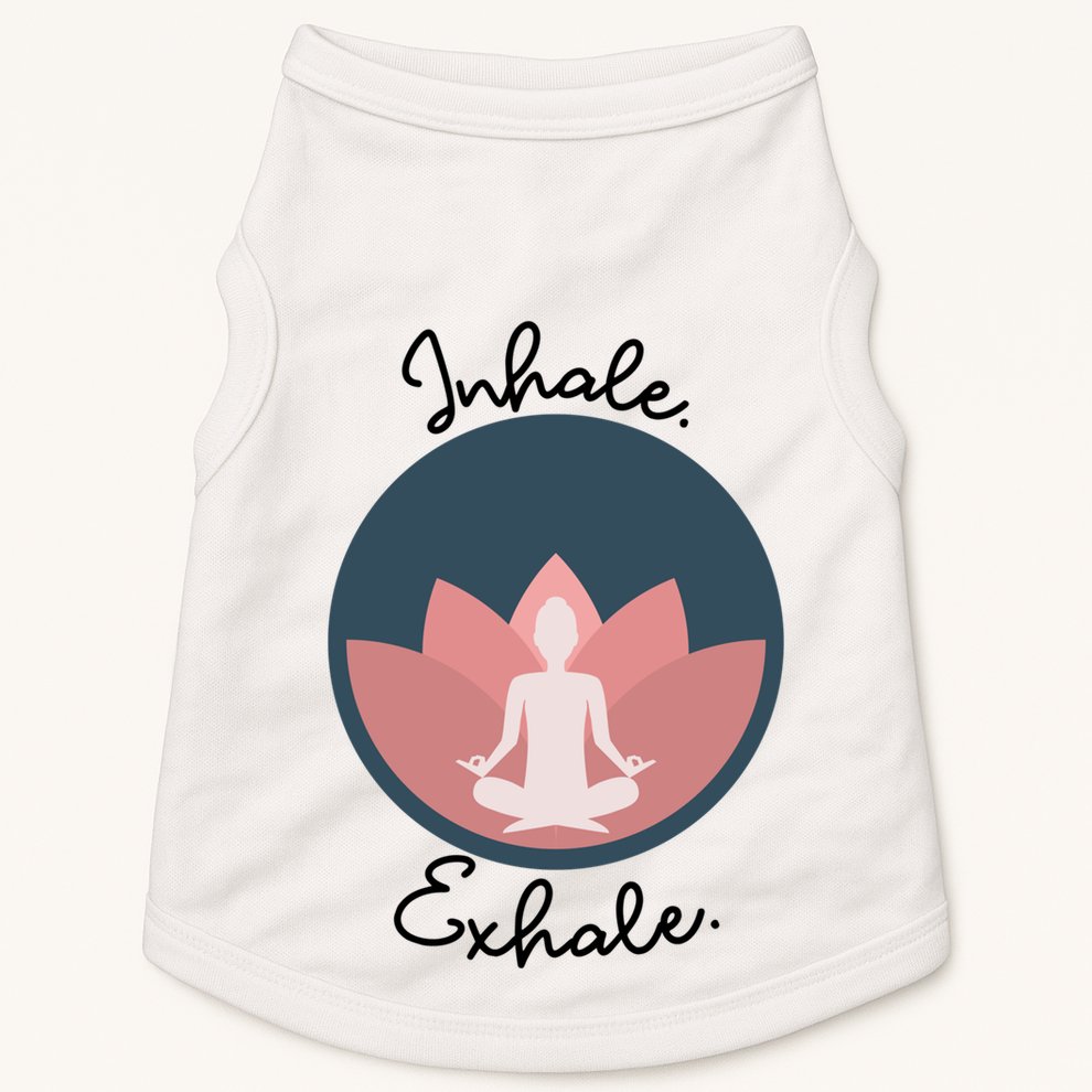 Inhale Exhale Yoga Meditation Zen Peace Breathe Wellness Gift Doggie Tank