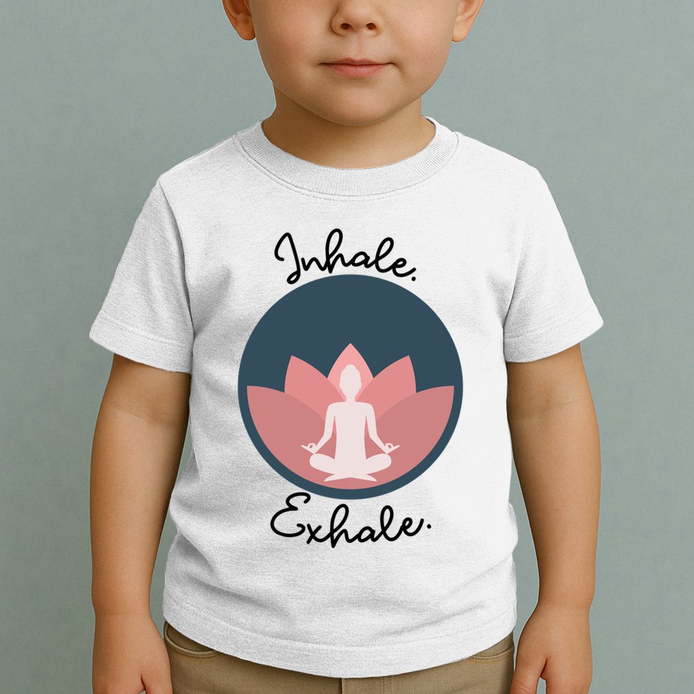 Inhale Exhale Yoga Meditation Zen Peace Breathe Wellness Gift Toddler T-Shirt