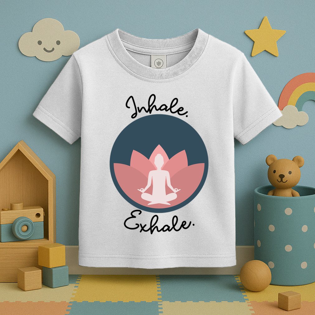 Inhale Exhale Yoga Meditation Zen Peace Breathe Wellness Gift Toddler T-Shirt