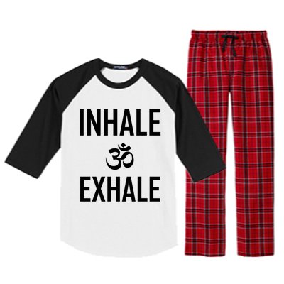 Inhale Exhale Yoga Ohm Meditation Gift Raglan Sleeve Pajama Set