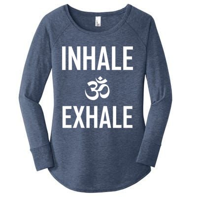 Inhale Exhale Yoga Ohm Meditation Gift Women's Perfect Tri Tunic Long Sleeve Shirt