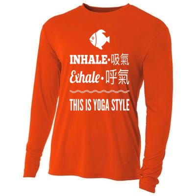 Inhale Exhale Yoga Tees Meaningful Gift Cooling Performance Long Sleeve Crew