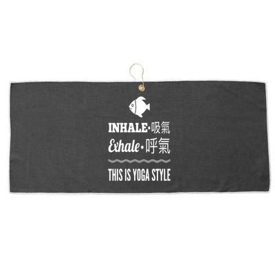 Inhale Exhale Yoga Tees Meaningful Gift Large Microfiber Waffle Golf Towel