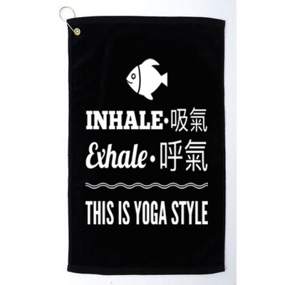 Inhale Exhale Yoga Tees Meaningful Gift Platinum Collection Golf Towel