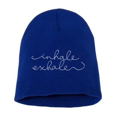 Inhale Exhale Yoga Instructor Yoga Teacher Meaningful Gift Short Acrylic Beanie