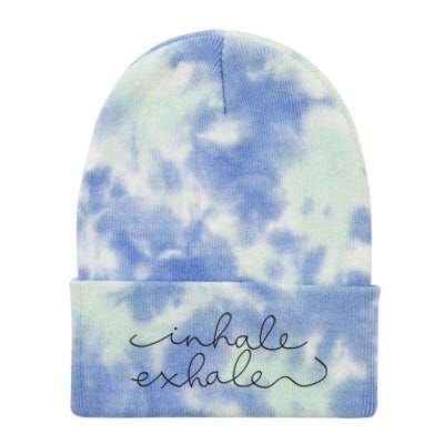 Inhale Exhale Yoga Instructor Yoga Teacher Meaningful Gift Tie Dye 12in Knit Beanie