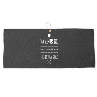 Inhale Exhale Yoga Tee Great Gift Large Microfiber Waffle Golf Towel